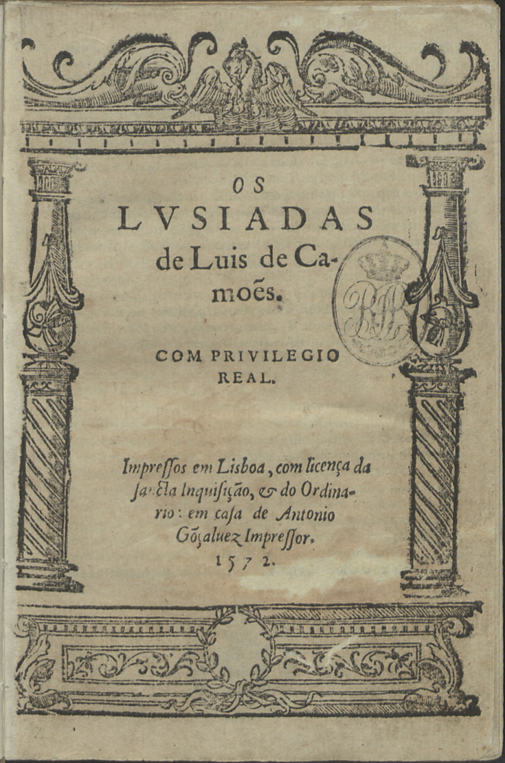 Página de rosto da primeira edição de Os Lusíadas, publicada em 1572